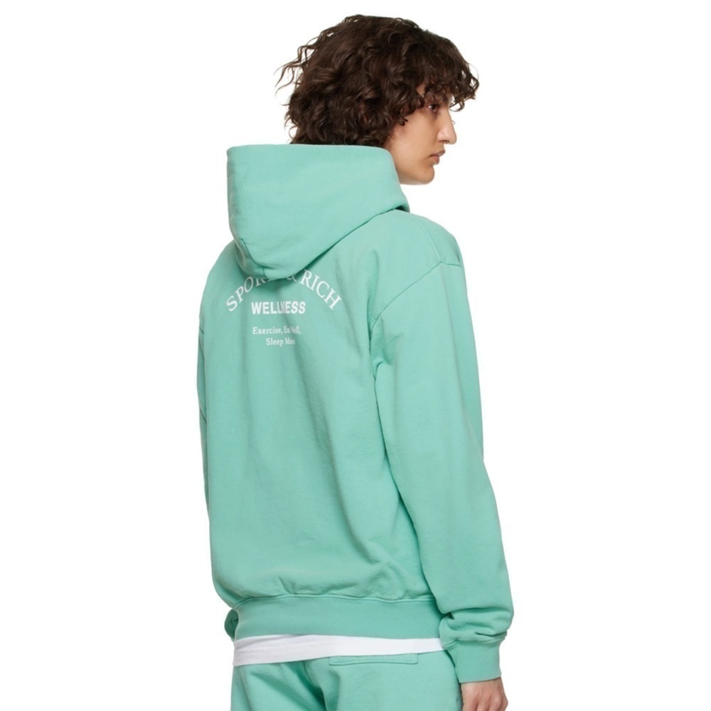 - 🆕SPORTY & RICH
Green 'Wellness Studio' Hoodie - Picture 4 of 8